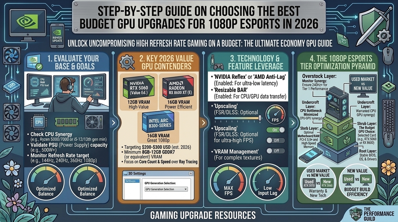 What are the best budget graphics card upgrades for playing 1080p esports titles in 2026
