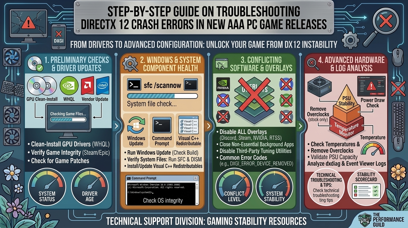 How to troubleshoot directx 12 crash error messages when launching new AAA pc game releases