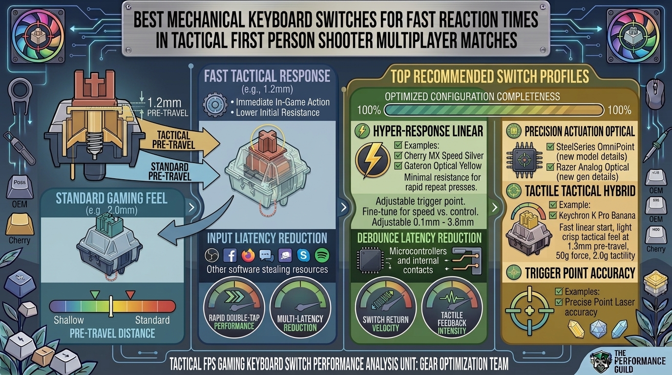 Best mechanical keyboard switches for fast reaction times in tactical first person shooter multiplayer matches