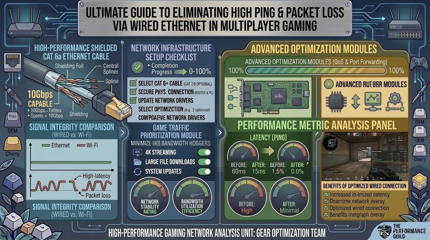 How to fix high ping and packet loss issues in multiplayer games using wired ethernet cable connections