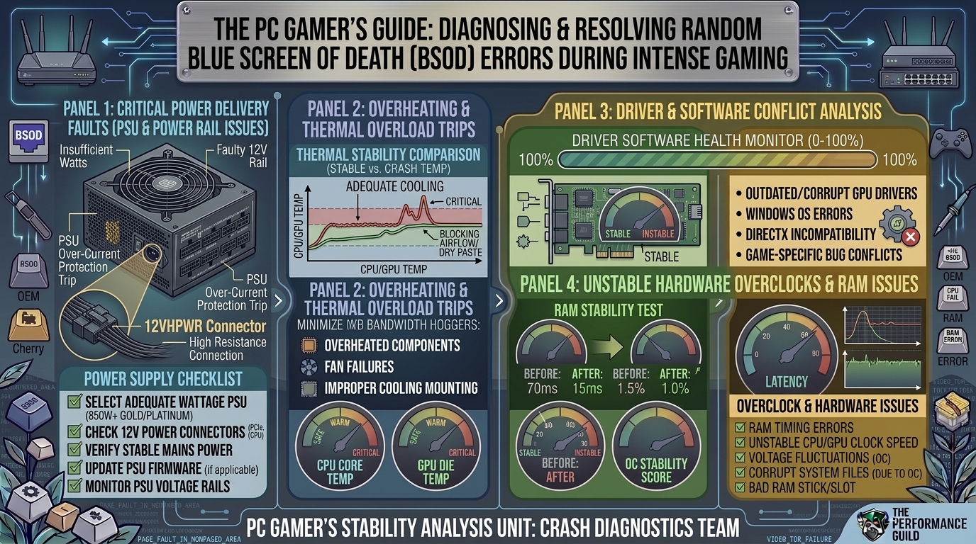 What causes random blue screen of death errors only when playing heavy demanding video games on pc