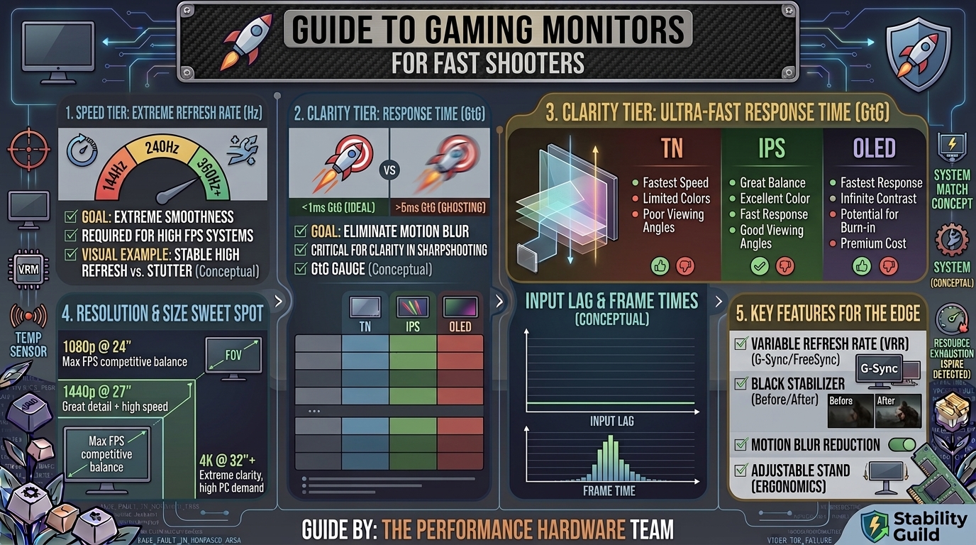 How to choose the best gaming monitor with high refresh rate and low response time for fast shooters