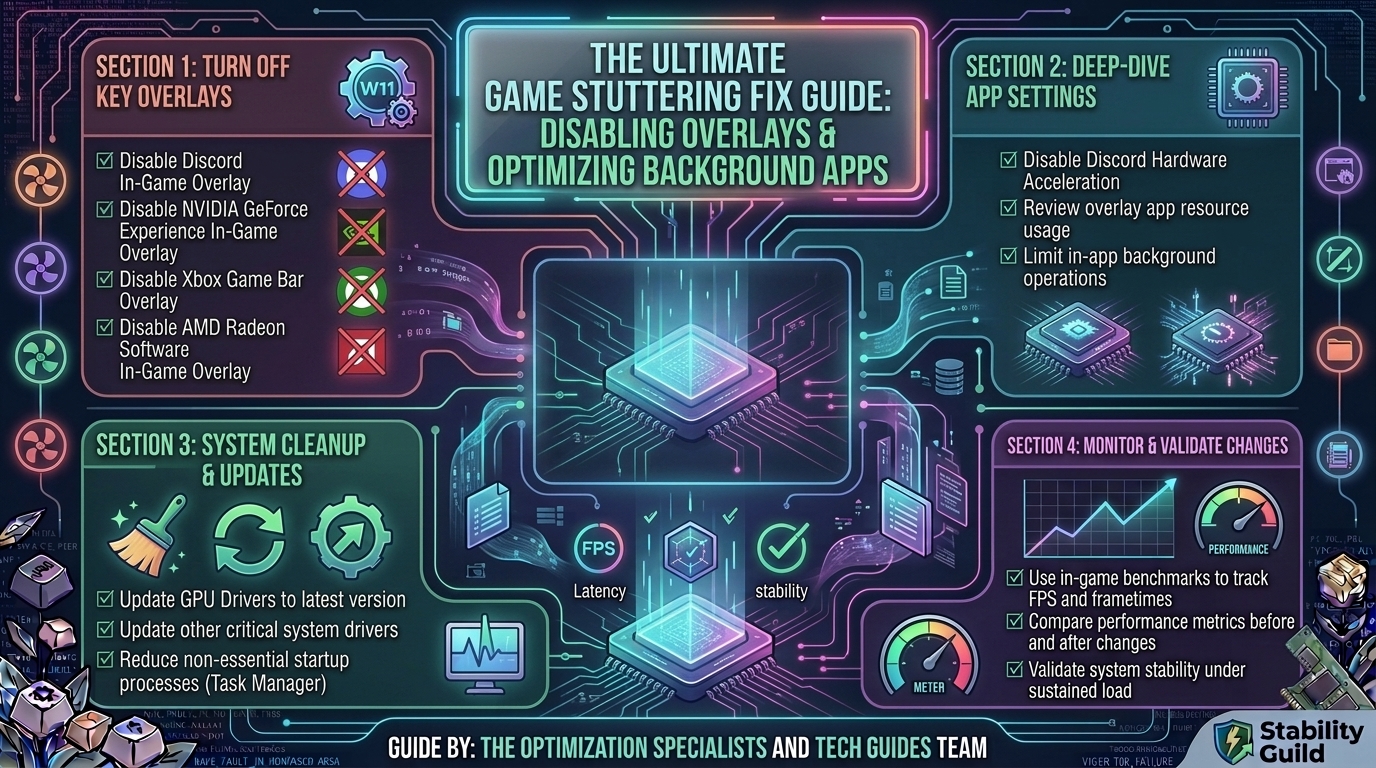 How to fix game stuttering caused by background application overlays like discord and nvidia experience