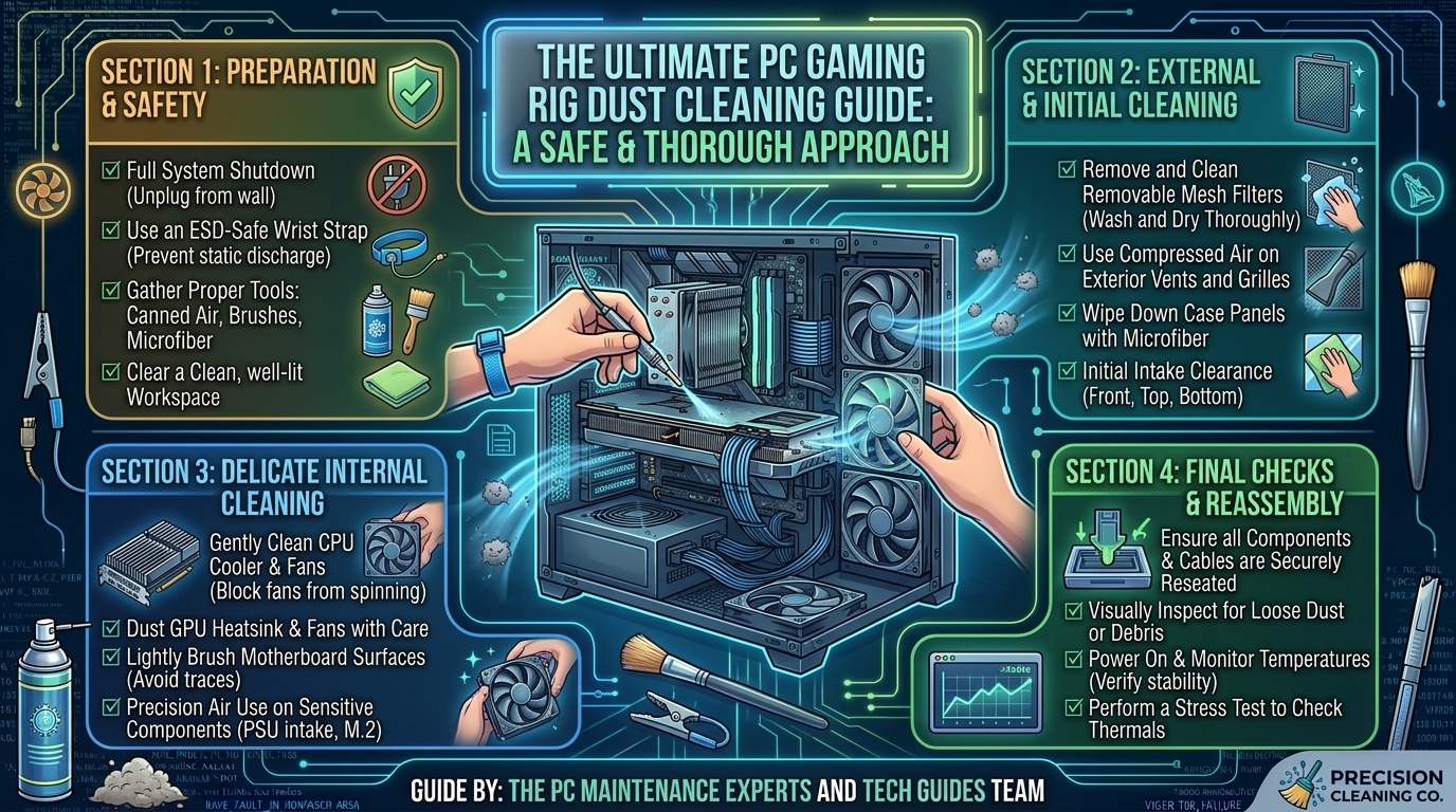 How to properly clean dust out of your pc gaming rig without damaging delicate internal computer components