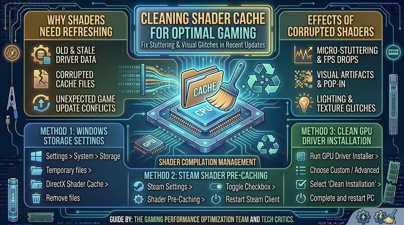 How to clear shader cache files in windows to fix visual glitches and stuttering in recent game updates