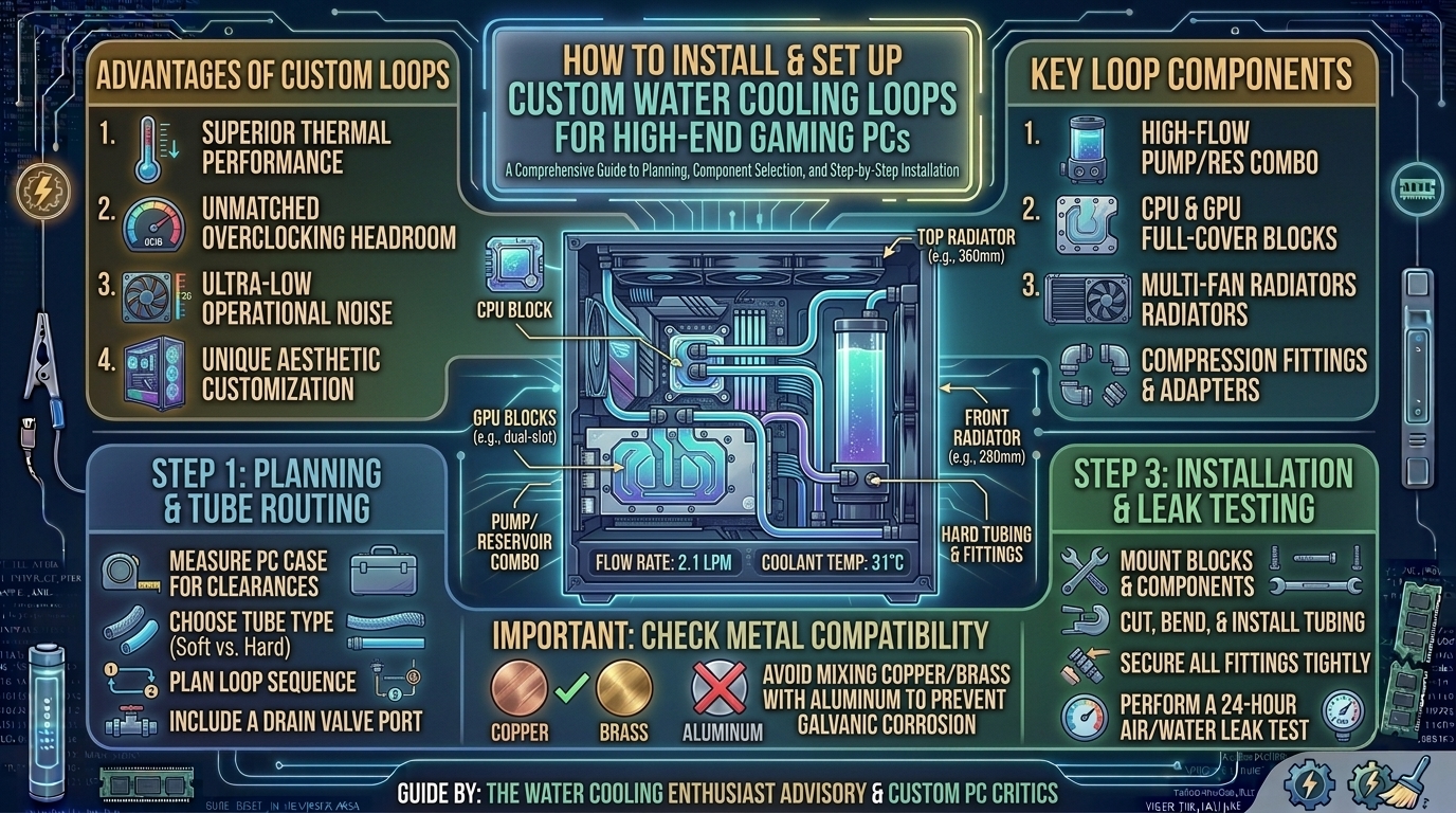 How to install and set up custom custom water cooling loops for high end gaming pc builds