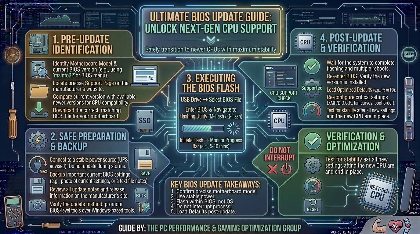 How to safely update your computer motherboard bios version to support newer generation cpus