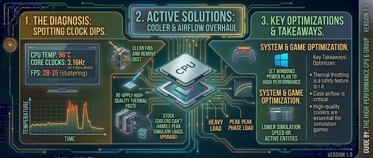 How to fix high cpu temperatures and thermal throttling while playing cpu intensive simulation games