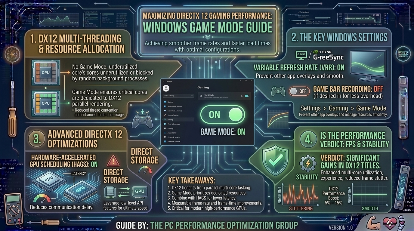 How to configure windows game mode settings for optimal performance in directx 12 video games
