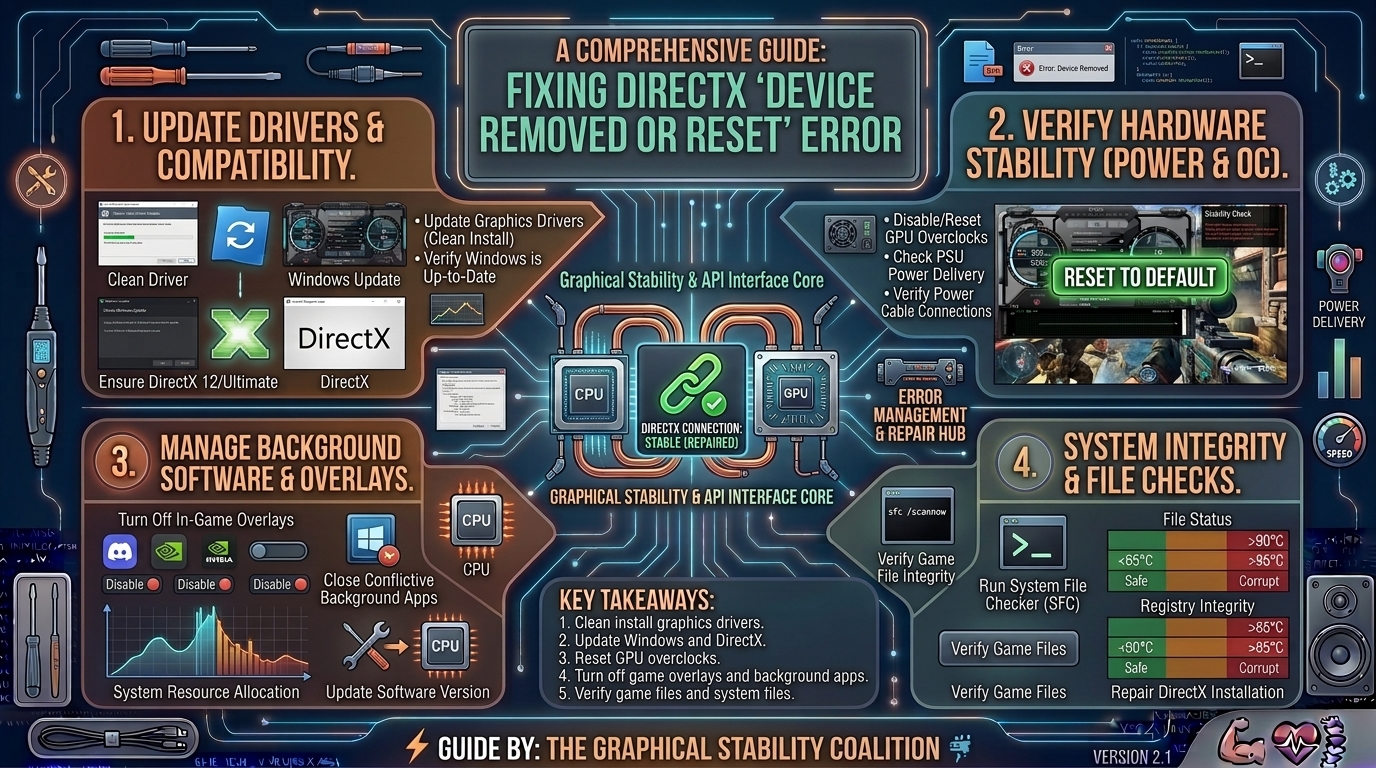 How to fix directx error device removed or reset during intense graphical sequences in video games