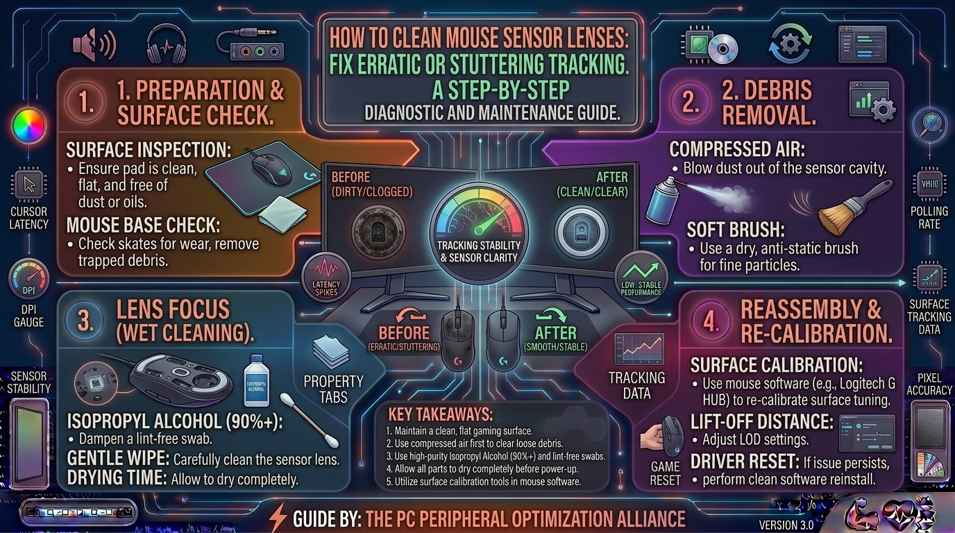 How to clean mouse sensor lenses when your gaming mouse starts tracking erratically or stuttering on your mousepad