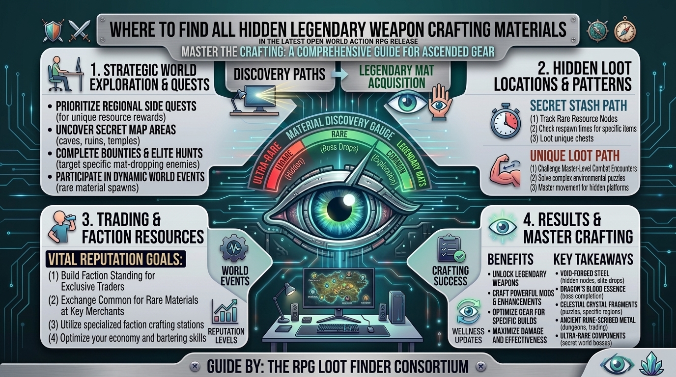 where to find all hidden legendary weapon crafting materials in the latest open world action rpg release