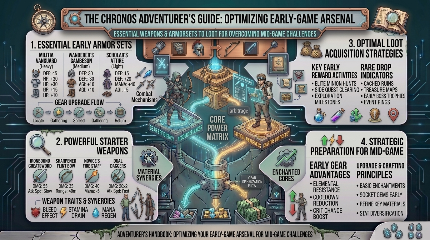 what are the best early game weapons and armor sets to loot before tackling difficult mid game quests