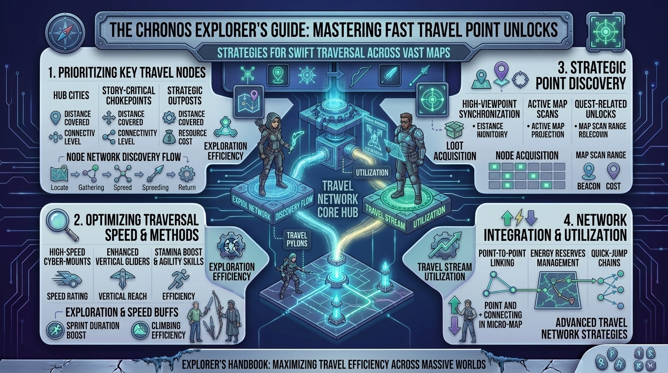 how to unlock fast travel points quickly across the massive open world map in modern exploration games