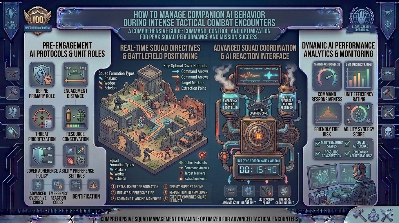 what are the best strategies for managing companion AI behavior during intense tactical combat encounters