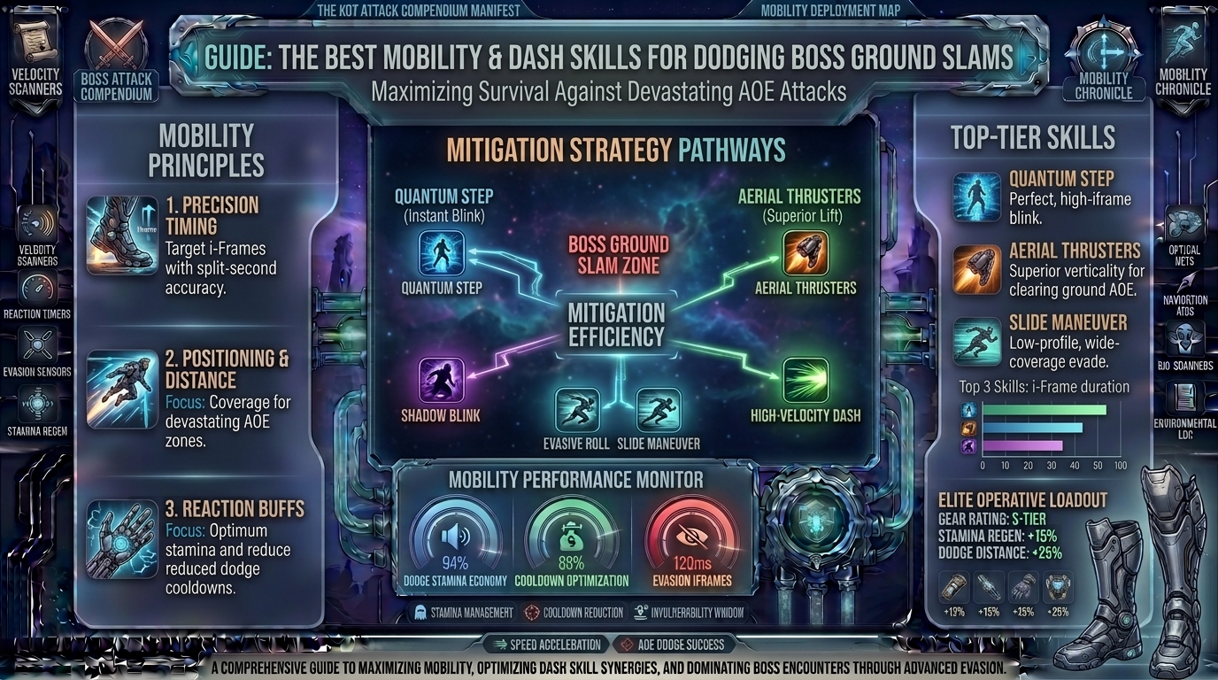 what are the best mobility and dash skills for dodging devastating area of effect boss ground slam attacks