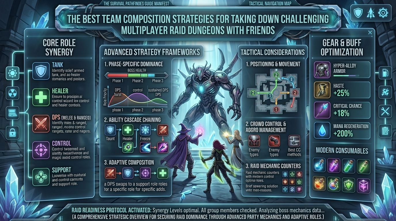 what are the best team composition strategies for taking down challenging multiplayer raid dungeons with friends