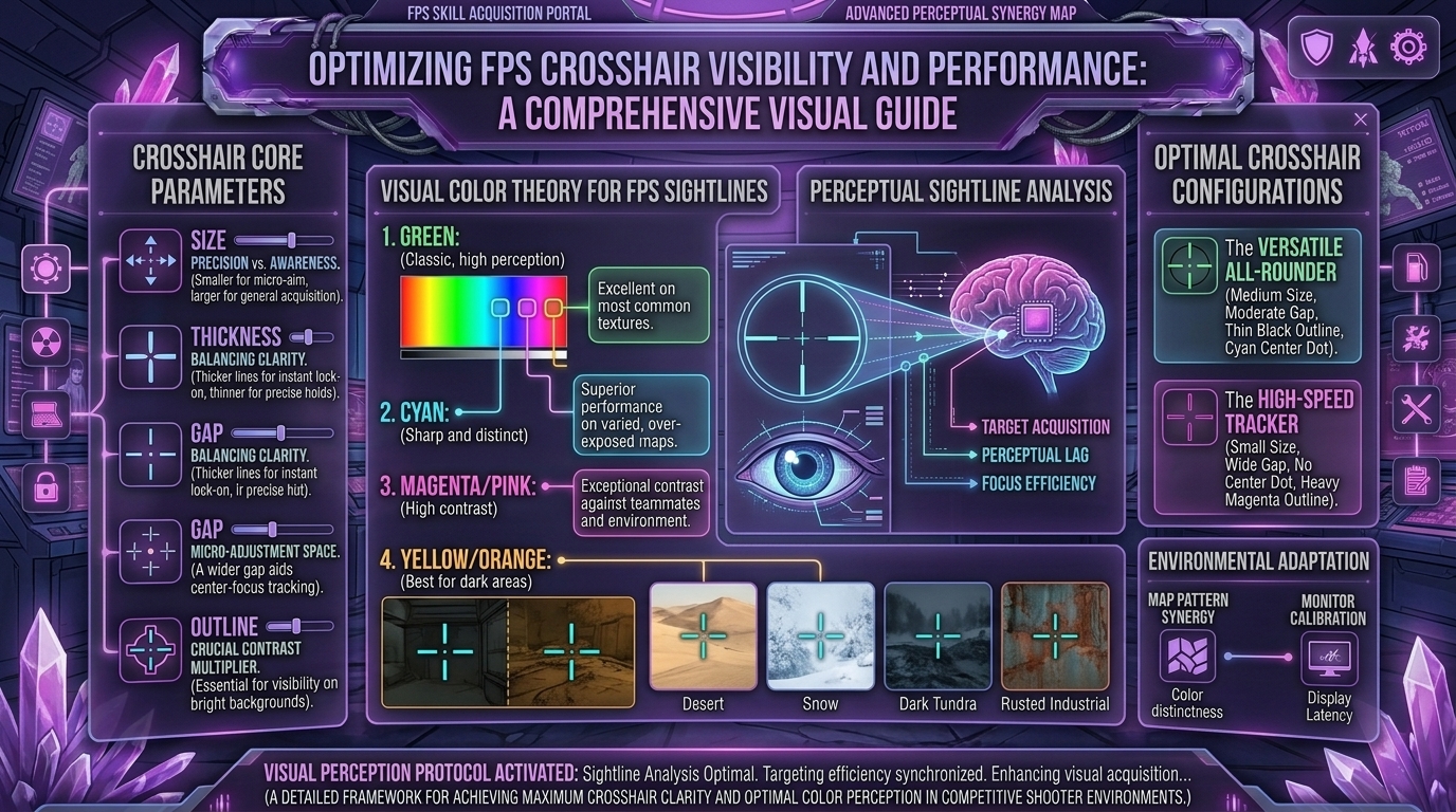 what are the best crosshair settings and color combinations for high visibility in competitive shooter matches