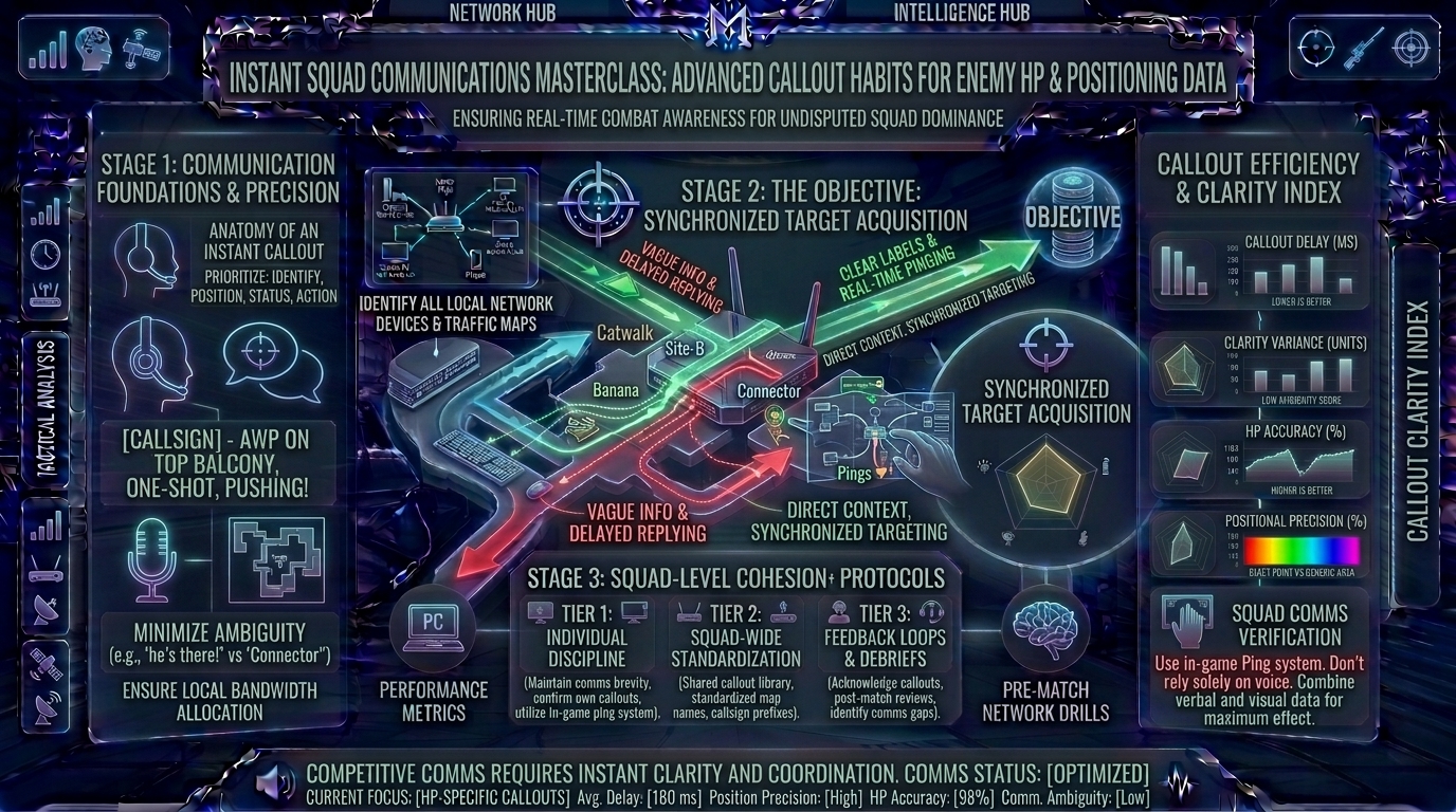what are the best communication callout habits to share enemy health and positioning data instantly with squadmates