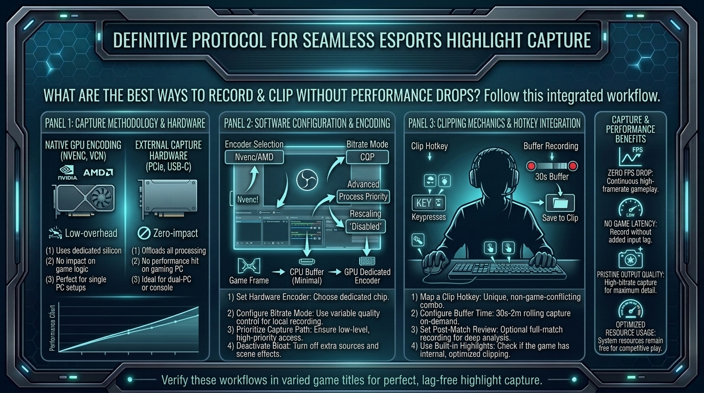 what are the best ways to record and clip your best competitive esports highlight plays without performance drops