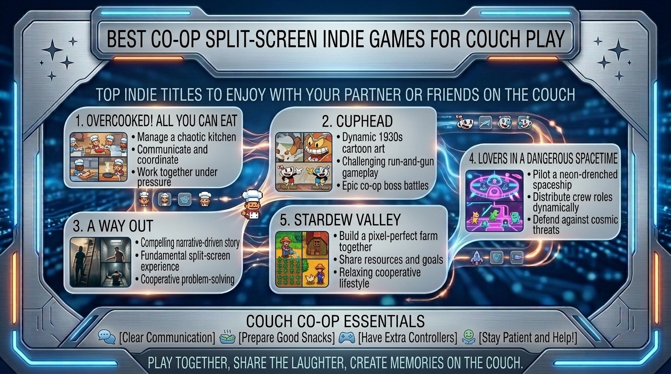 what are the best co op split screen indie games to play with your partner or friends on the couch