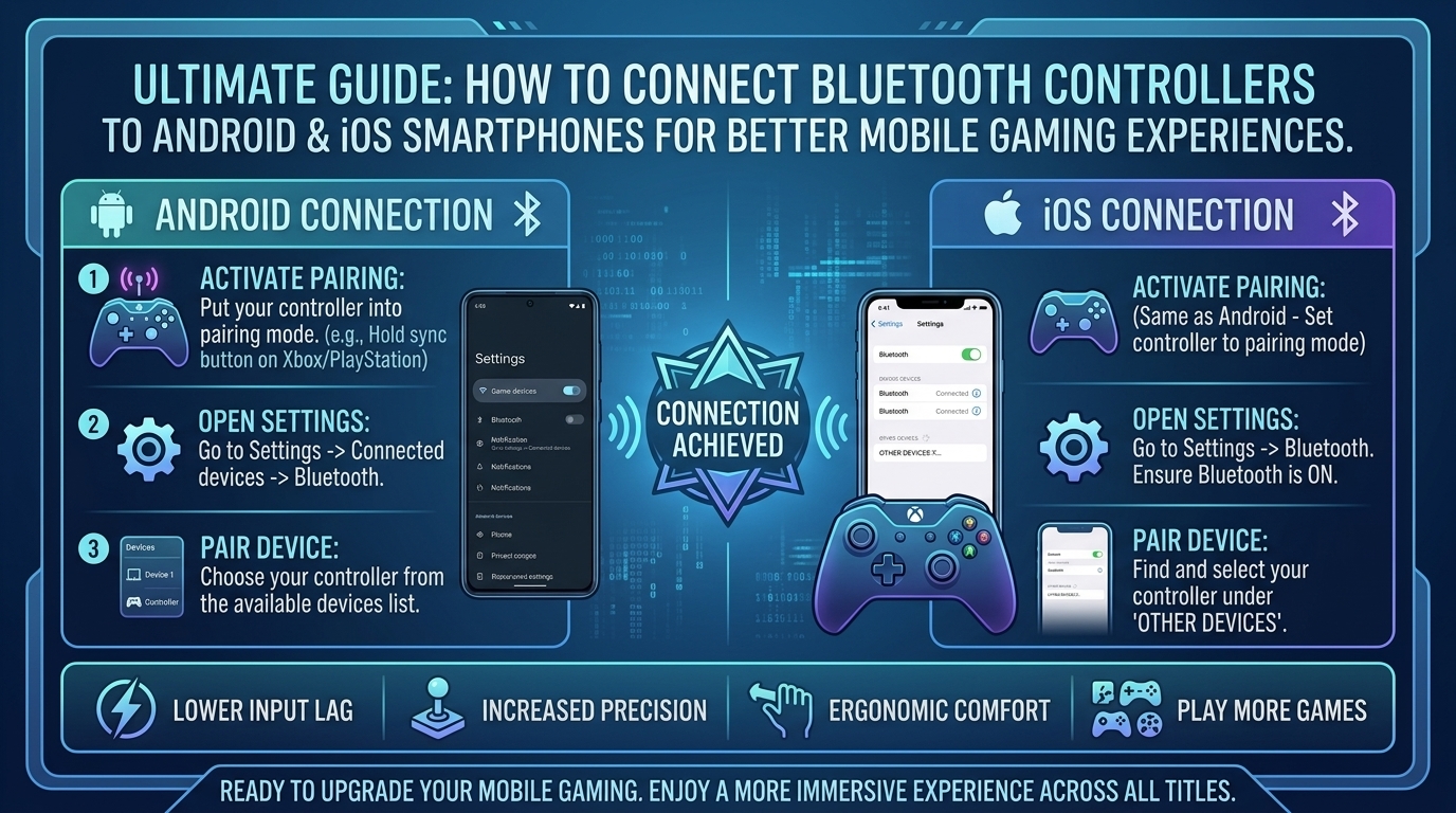 how to connect bluetooth controllers to android and ios smartphones for better mobile gaming experiences