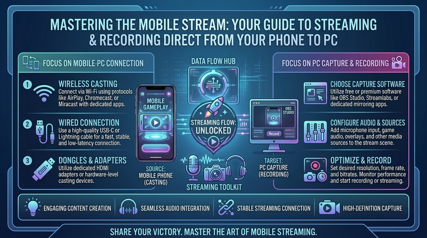 how to stream mobile games from your smartphone screen directly to your computer for recording content