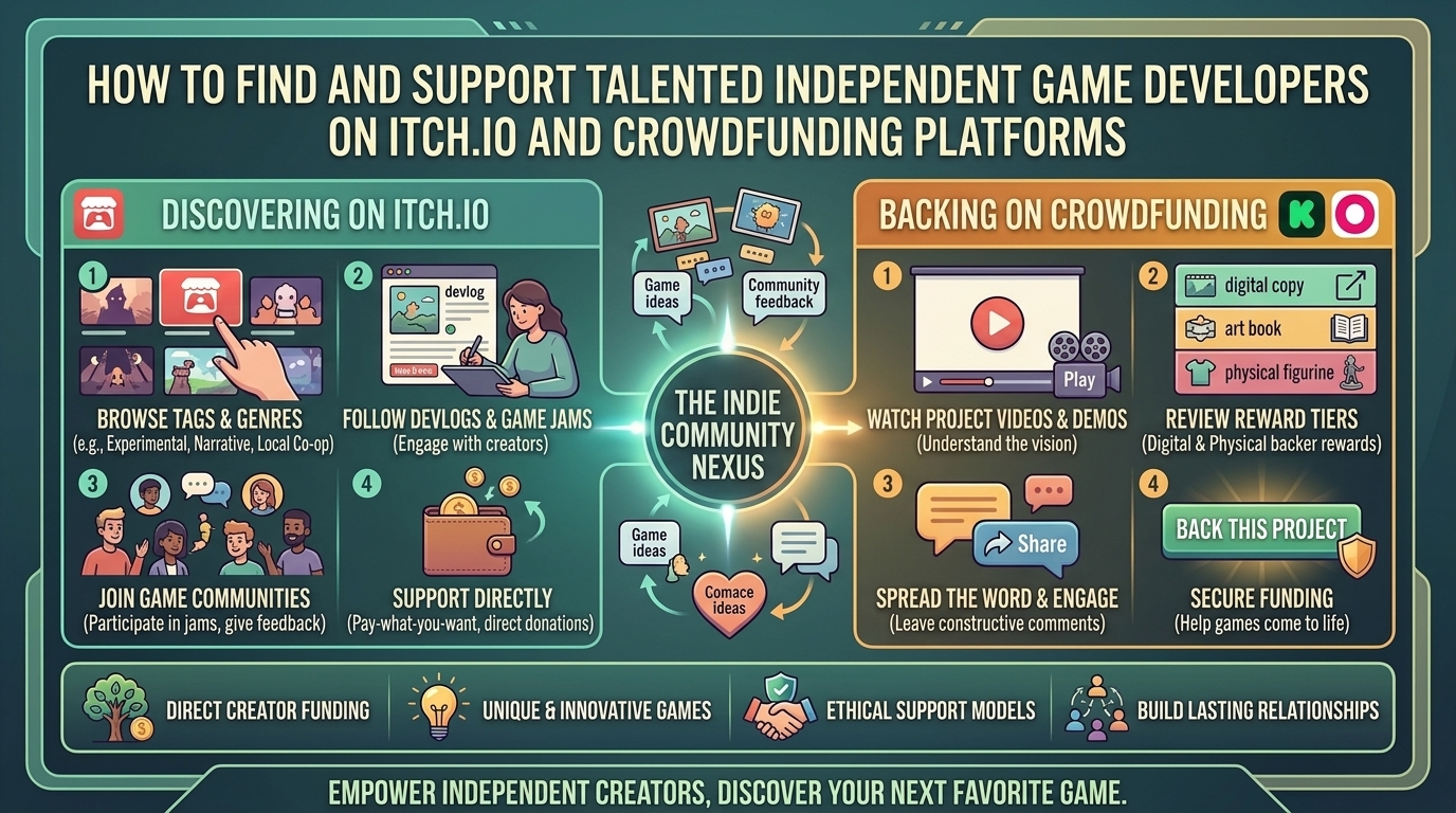 how to find and support talented independent game developers on itch io and crowdfunding platforms