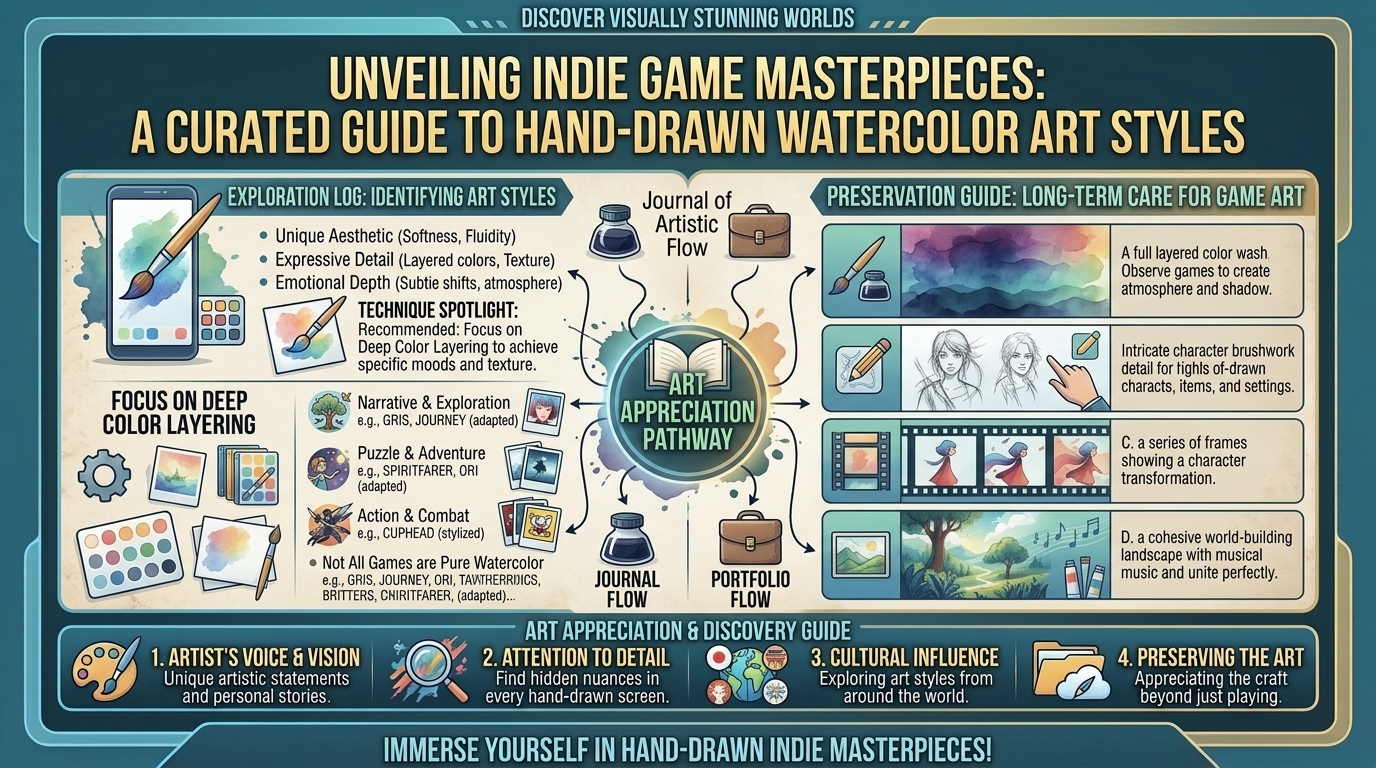 What are the best artistic and visually stunning indie games with hand drawn watercolor art styles