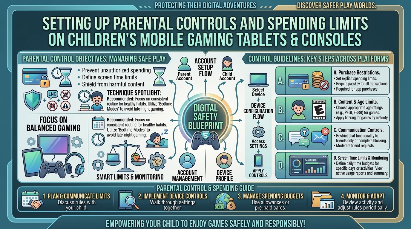 How to set up parental controls and spending limits on children mobile gaming tablets and consoles
