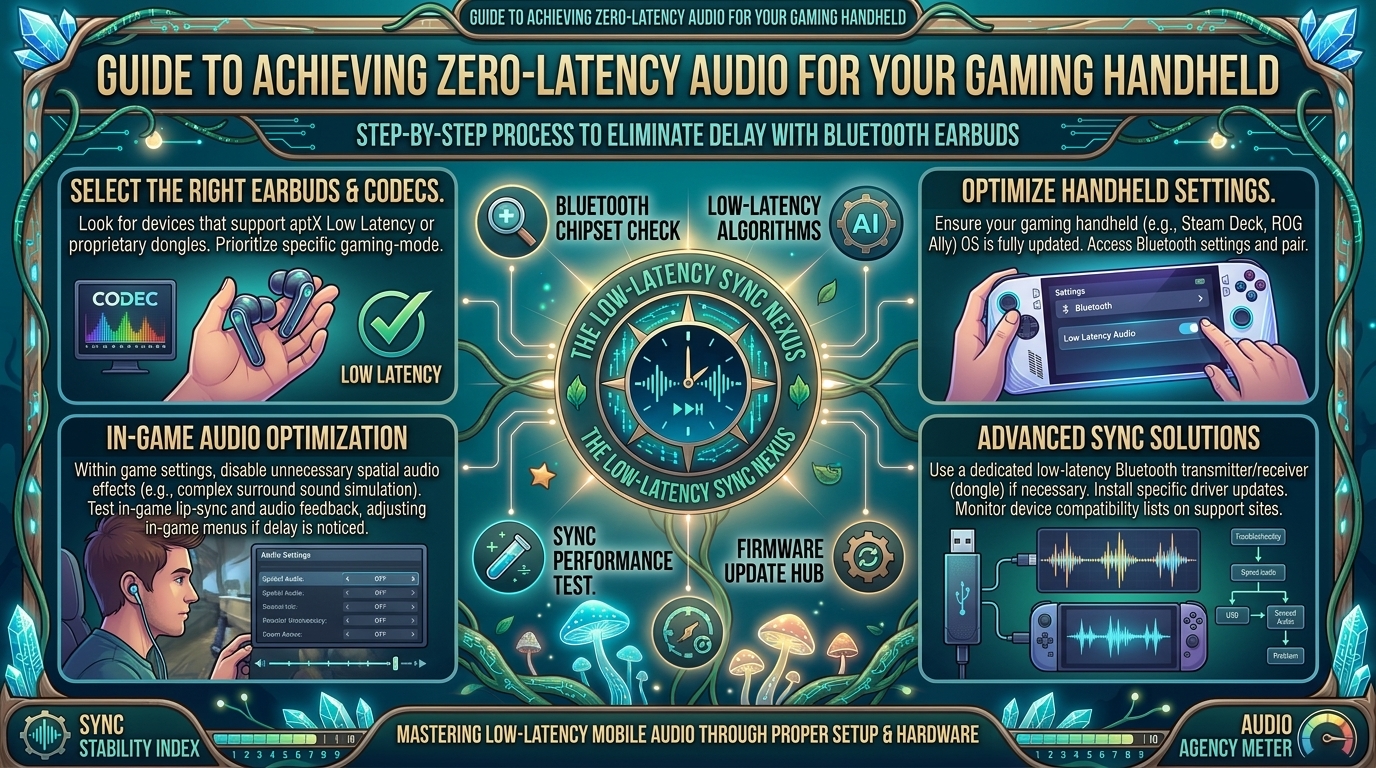 how to connect wireless bluetooth earbuds to your gaming handheld without experiencing audio sync delay