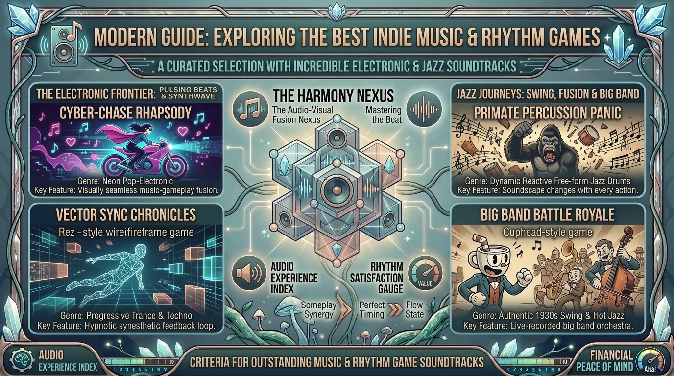 what are the best music and rhythm based indie games with incredible electronic and jazz soundtracks