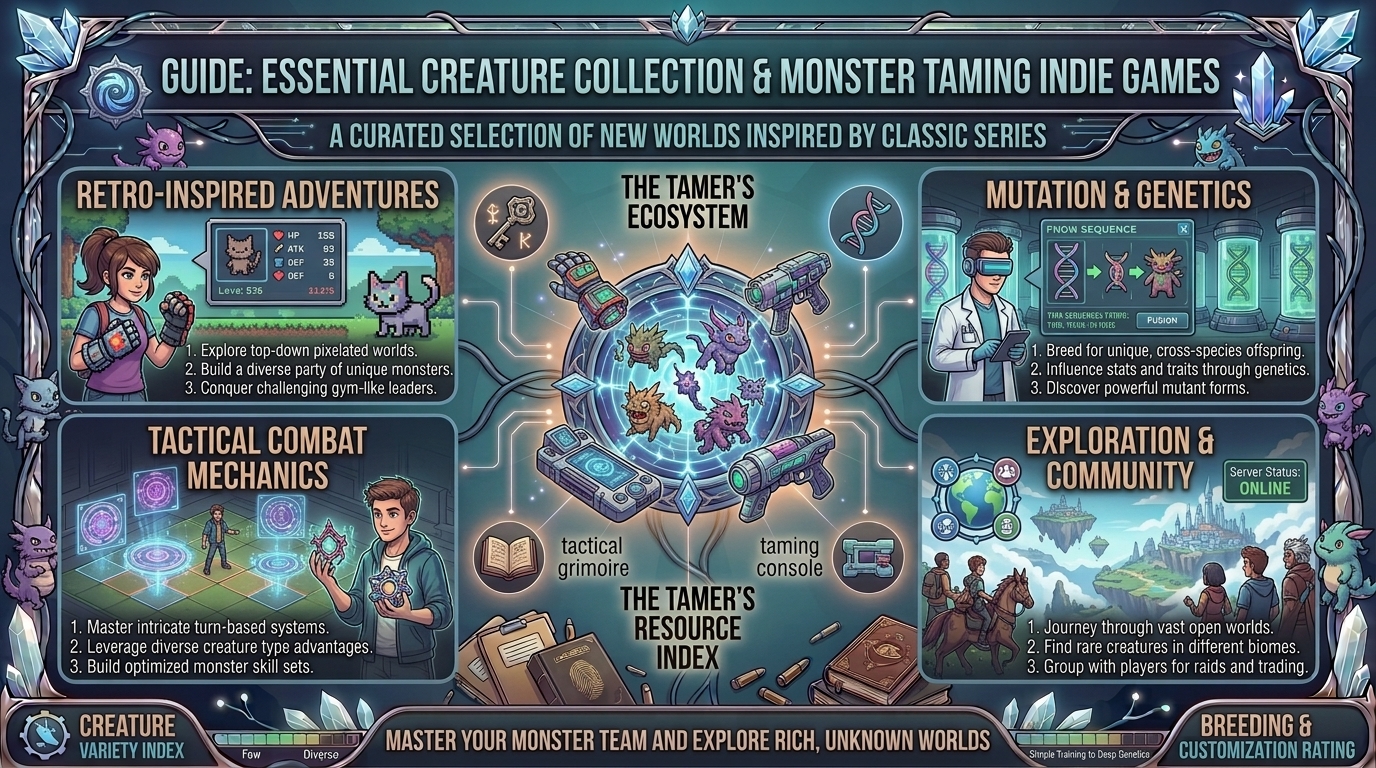what are the best creature collection and monster taming indie games inspired by classic monster series