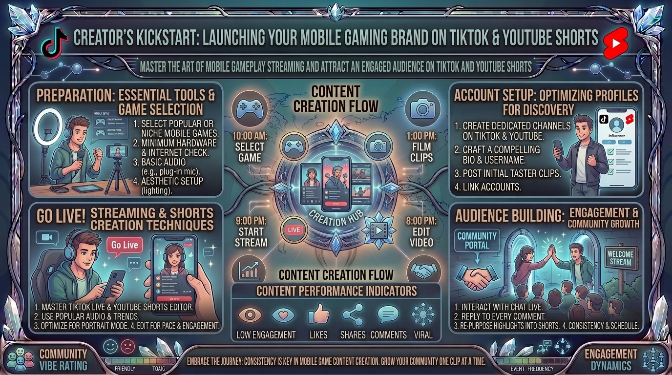 how to get started with mobile game live streaming and content creation on tiktok and youtube shorts