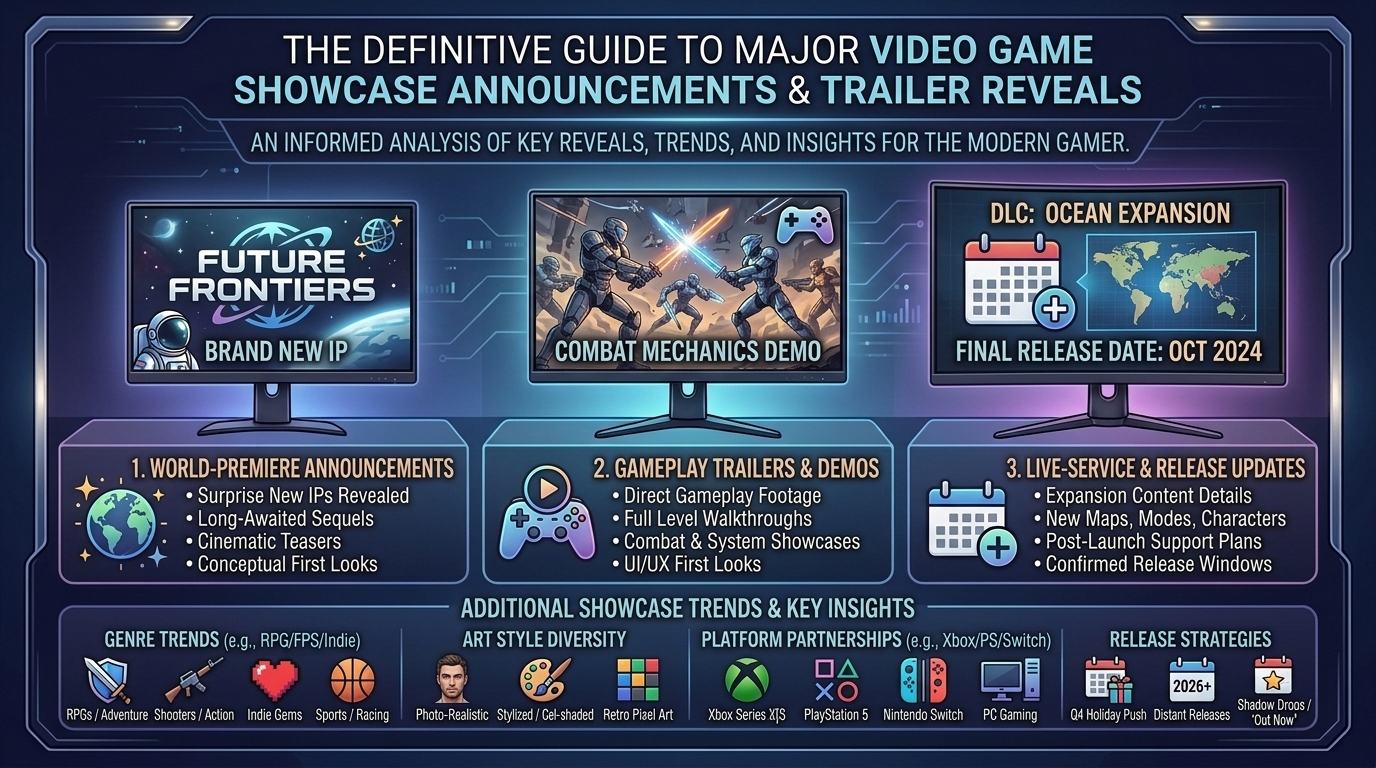 what are the biggest announcements and trailer reveals from the latest major video game showcase events
