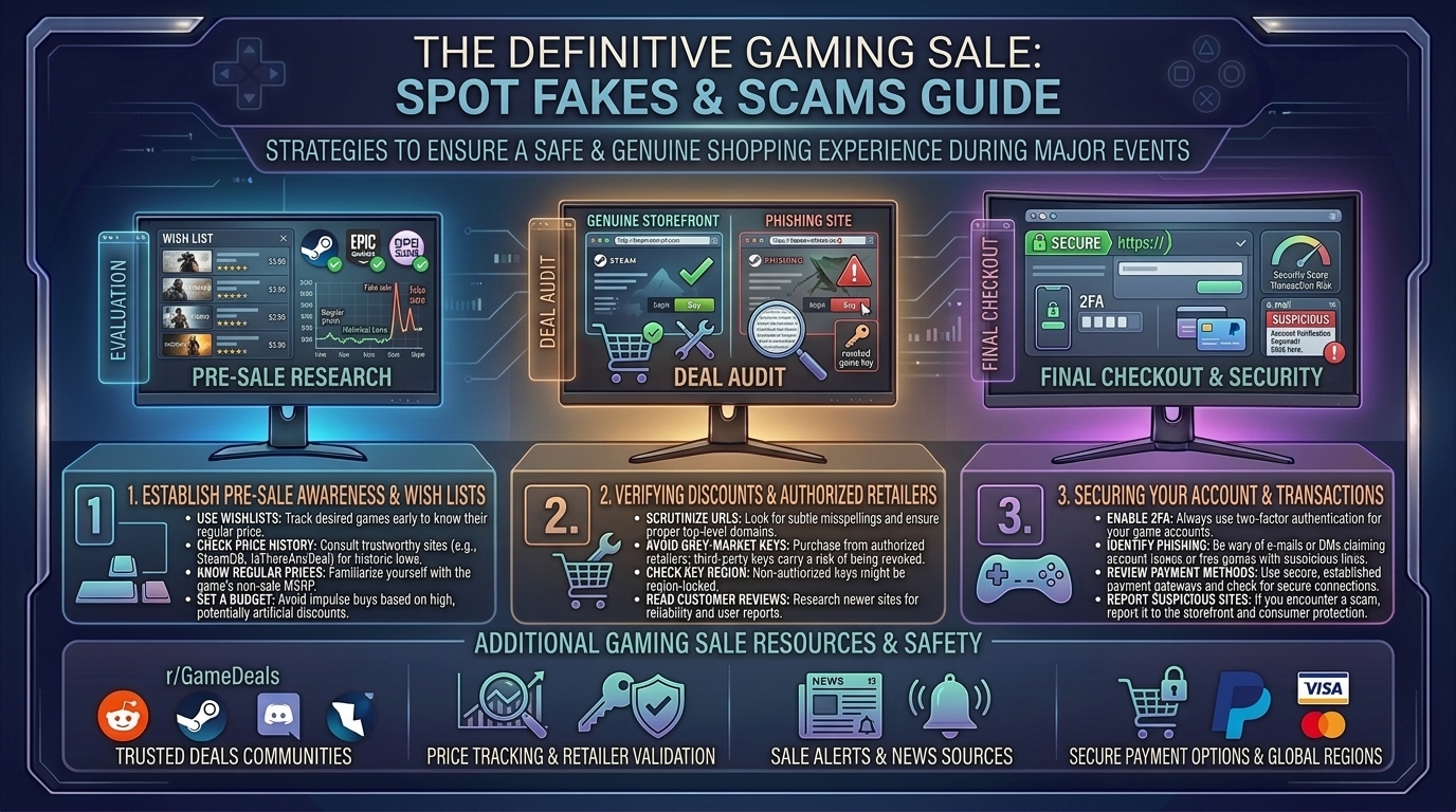 how to spot fake discount deals and scams during major digital storefront seasonal gaming sales events