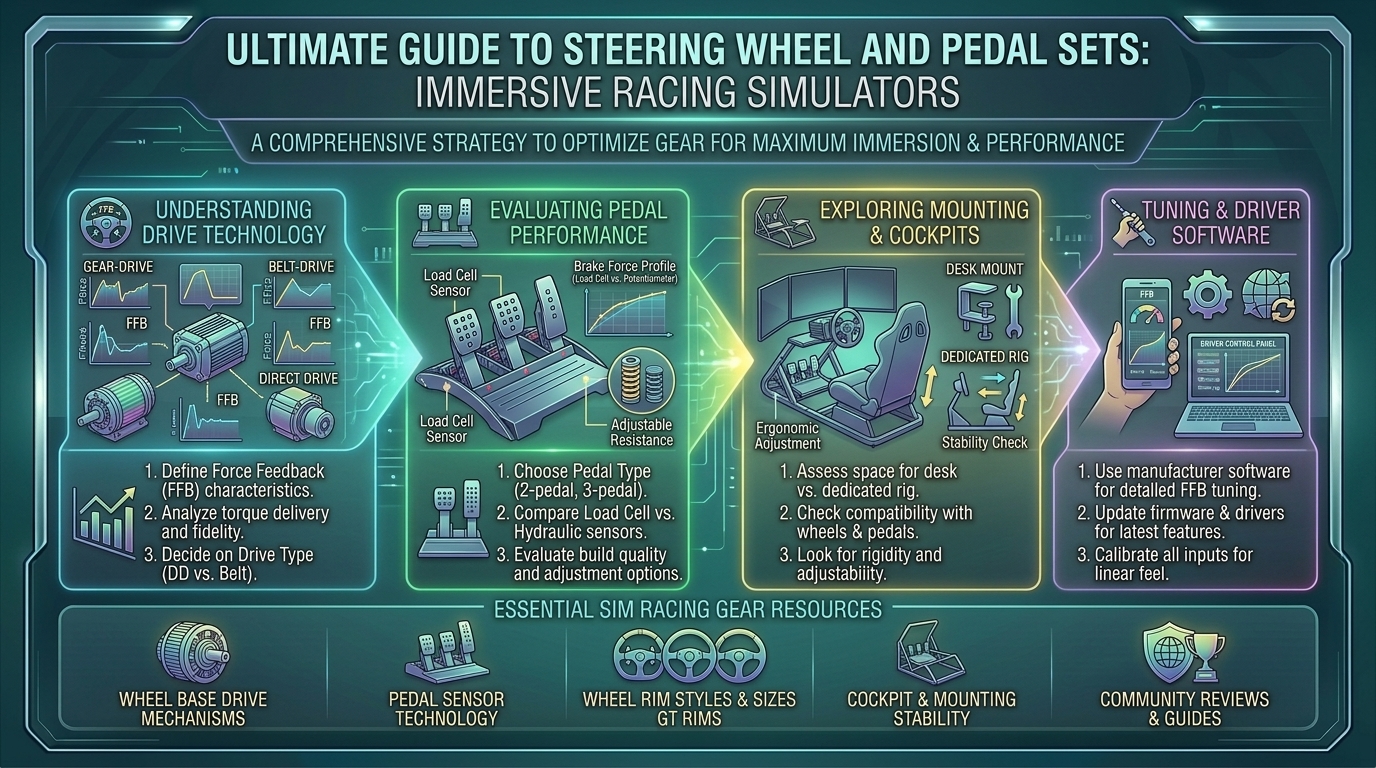 what are the best steering wheel and pedal set buying guides for immersive racing simulator enthusiasts