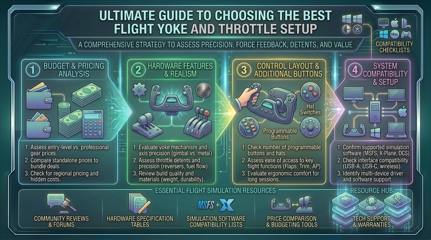 what are the best flight yoke and throttle setup buying guides for flight simulation game hobbyists