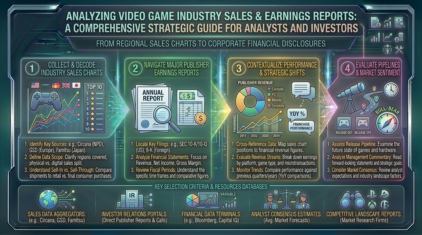 how to analyze video game industry sales charts and financial earnings reports released by major publishers