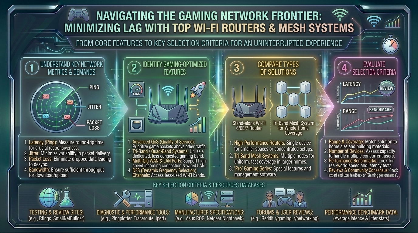 what are the best Wi-Fi routers and mesh network systems designed specifically for minimizing gaming lag
