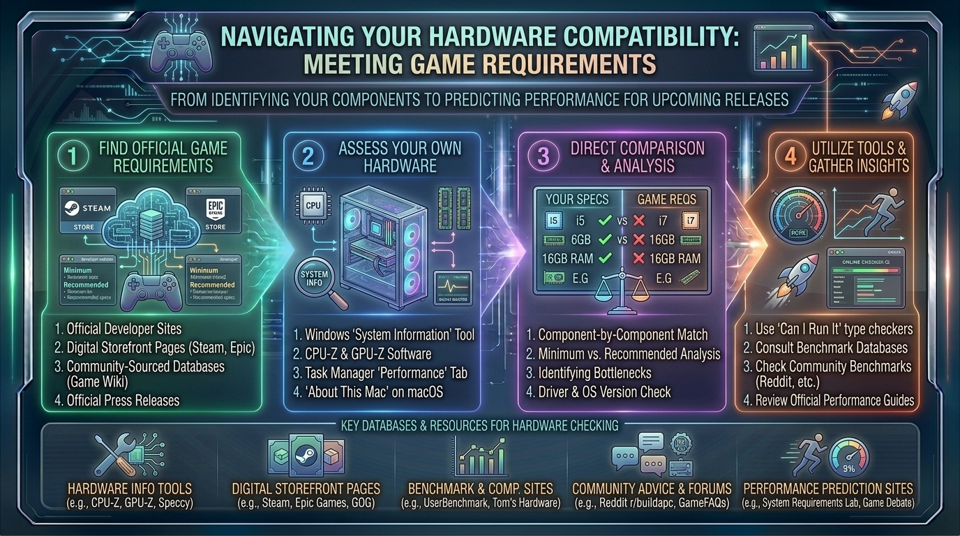 how to check if your current computer hardware meets the official system requirements for upcoming game releases