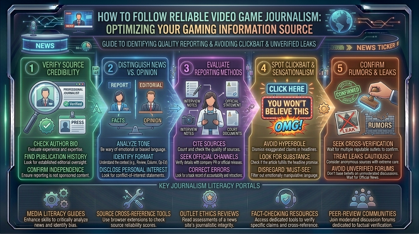 how to follow reliable video game journalism outlets and avoid clickbait rumors and unverified leaks