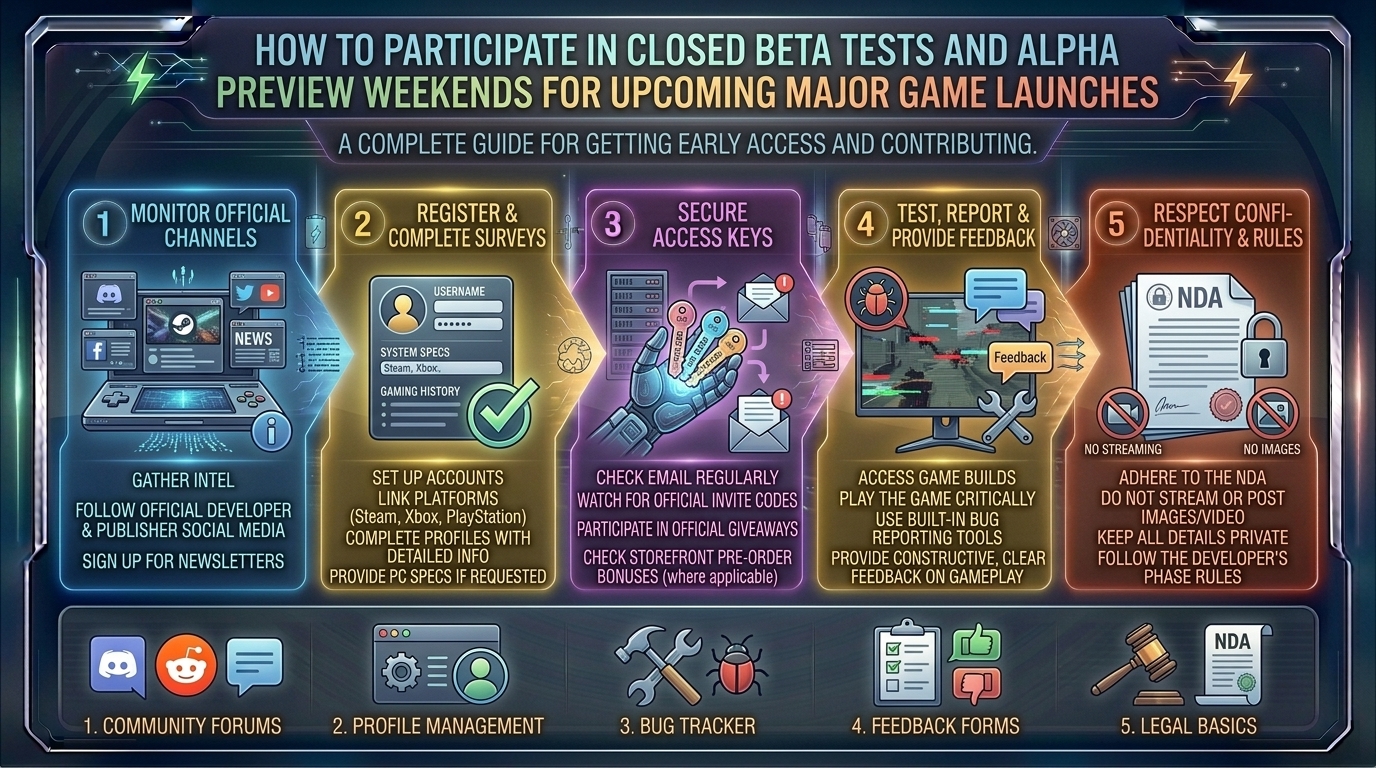 how to participate in closed beta tests and alpha preview weekends for upcoming major game launches