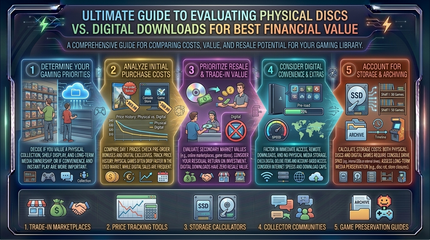How to evaluate whether buying physical game discs or digital game downloads makes more financial sense