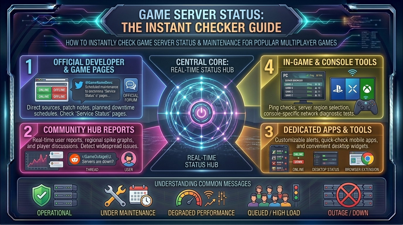 How to check game server status and maintenance schedules for popular online multiplayer games instantly